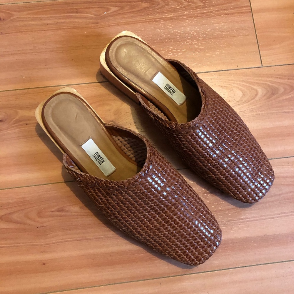 Miista Juana Brunette woven leather mules
